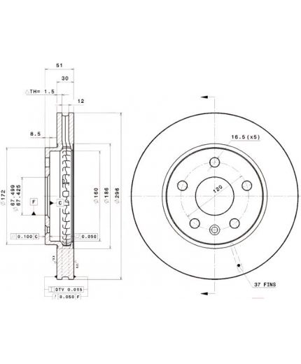 BREMBO Тормозной диск передний Фото 2