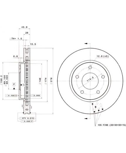 BREMBO Тормозной диск передний Фото 2