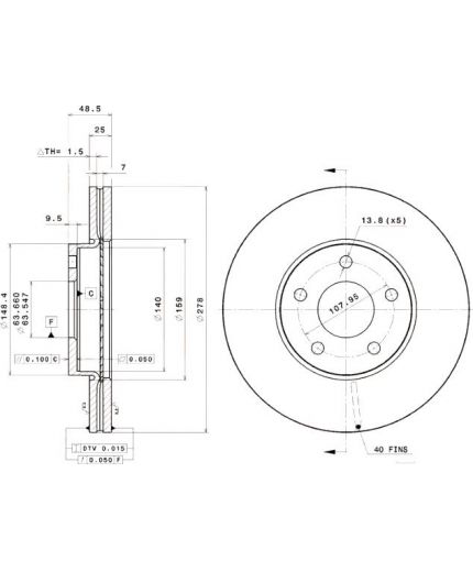 BREMBO Тормозной диск передний Фото 3