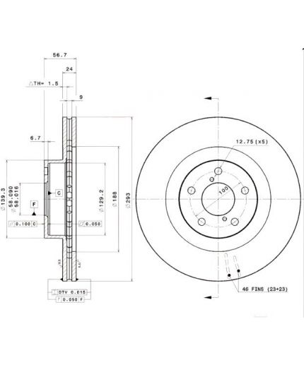BREMBO Тормозной диск передний