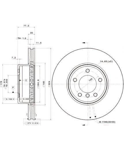 BREMBO Тормозной диск передний