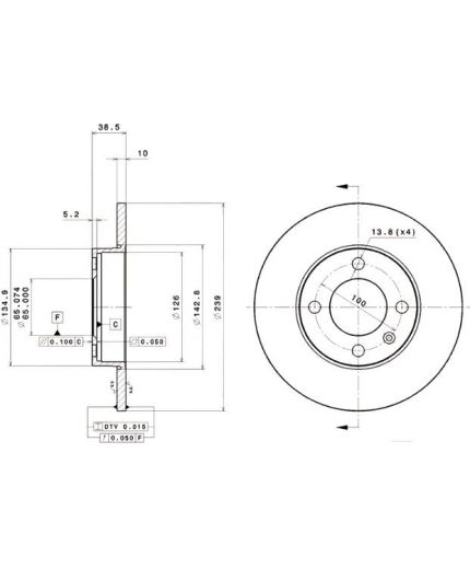 BREMBO Тормозной диск передний Фото 2