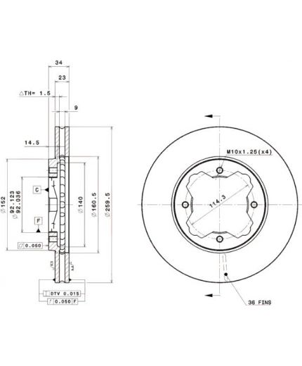 BREMBO Тормозной диск передний Фото 2