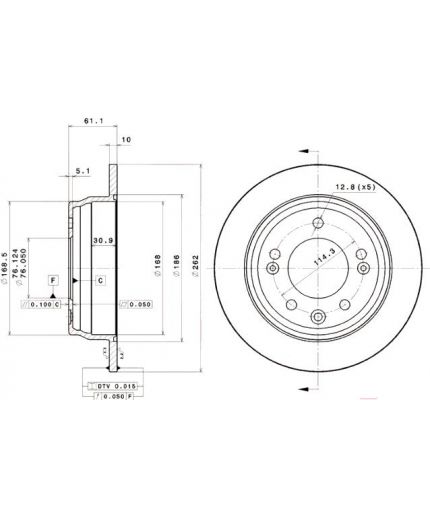BREMBO Тормозной диск задний