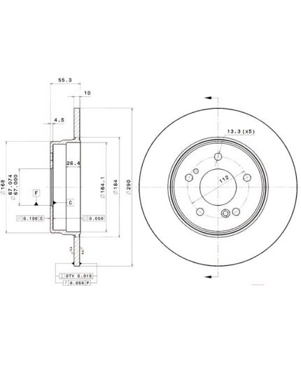BREMBO Тормозной диск задний