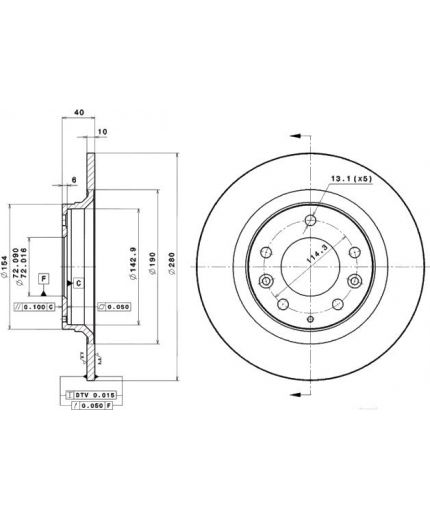 BREMBO Тормозной диск задний Фото 2