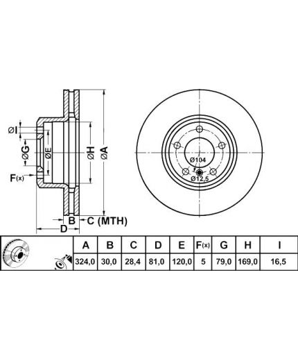 ATE Тормозной диск передний