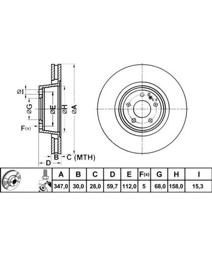 ATE Тормозной диск передний