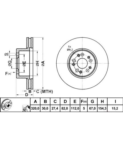 ATE Тормозной диск передний