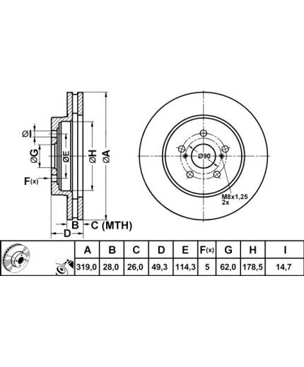 ATE Тормозной диск передний