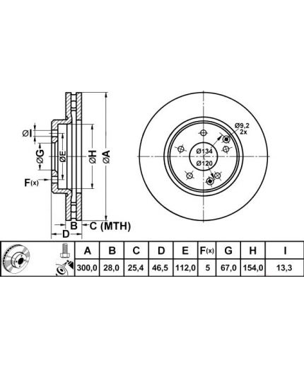 ATE Тормозной диск передний