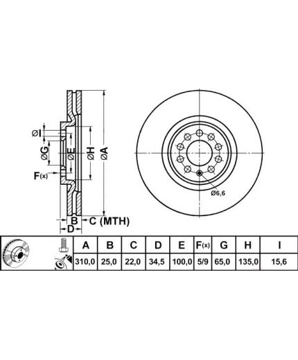 ATE Тормозной диск передний
