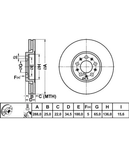 ATE Тормозной диск передний