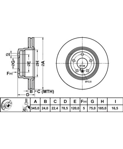 ATE Тормозной диск задний Фото 2
