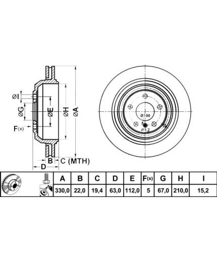 ATE Тормозной диск задний