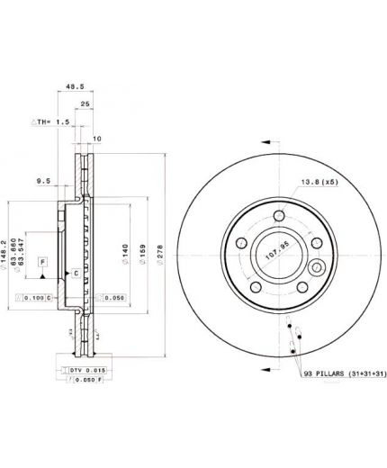BREMBO Тормозной диск задний Фото 2