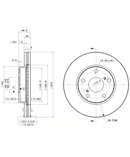 BREMBO Тормозной диск передний