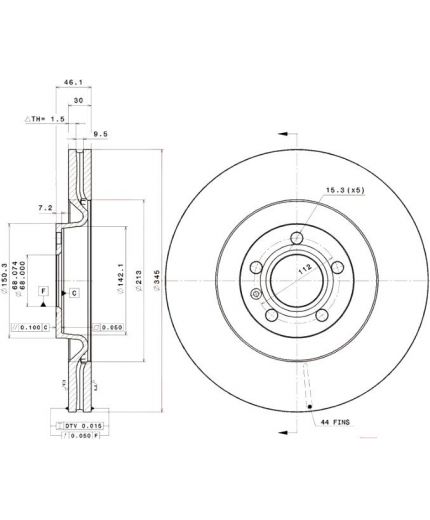 BREMBO Тормозной диск передний