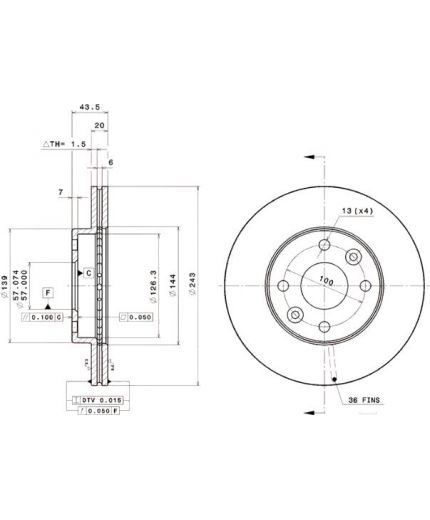 BREMBO Тормозной диск передний
