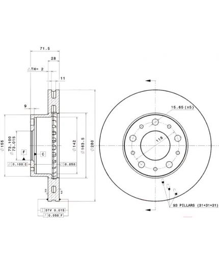 BREMBO Тормозной диск передний Фото 2