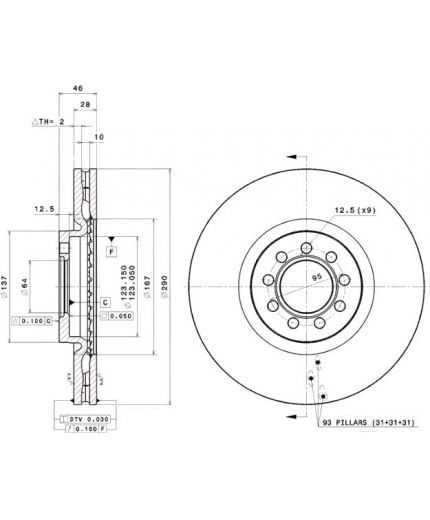 BREMBO Тормозной диск передний