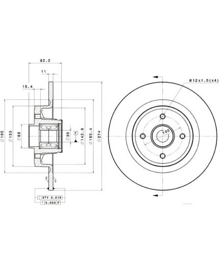 BREMBO Тормозной диск задний