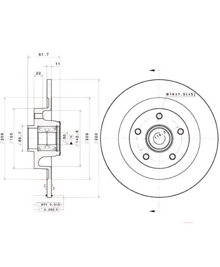 BREMBO Тормозной диск задний