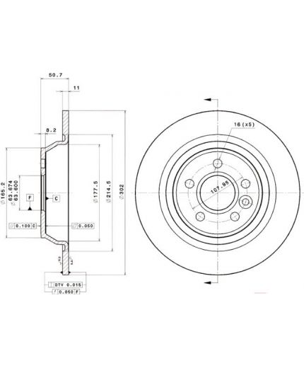BREMBO Тормозной диск задний Фото 2