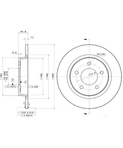 BREMBO Тормозной диск задний (заменяет 08.9975.20)