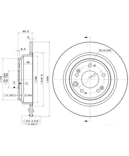 BREMBO Тормозной диск задний