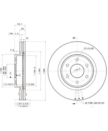 BREMBO Тормозной диск передний