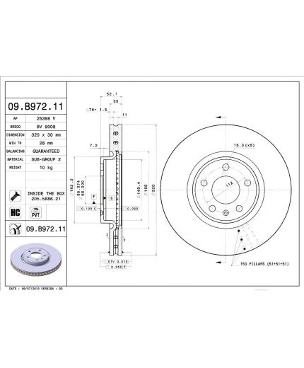 BREMBO Тормозной диск передний