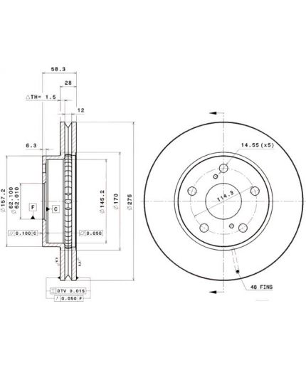 BREMBO Тормозной диск передний