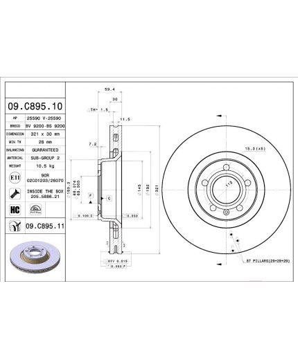 BREMBO Тормозной диск передний