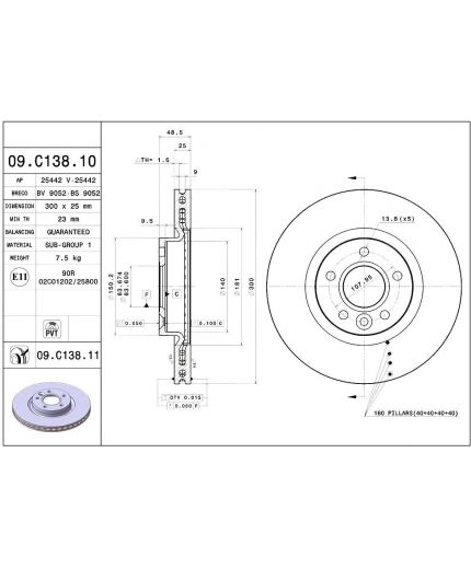 BREMBO Тормозной диск передний