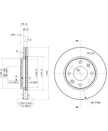 BREMBO Тормозной диск передний Фото 3