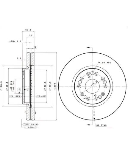 BREMBO Тормозной диск передний