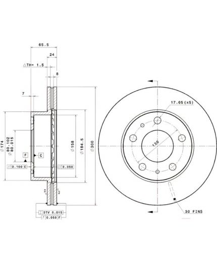 BREMBO Тормозной диск передний