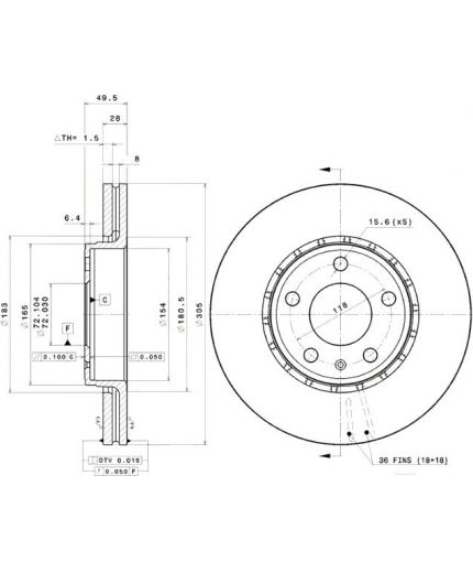 BREMBO Тормозной диск передний