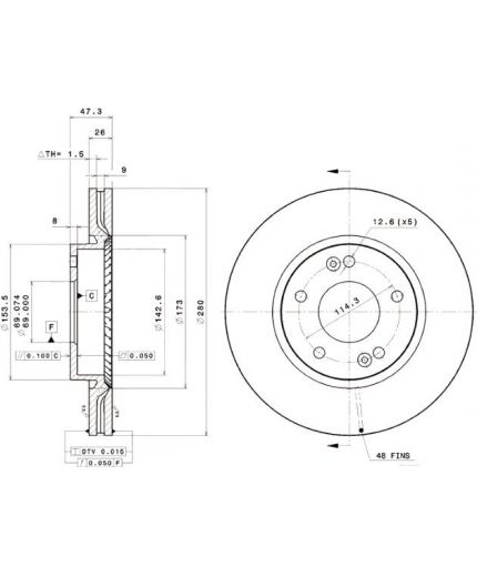 BREMBO Тормозной диск передний