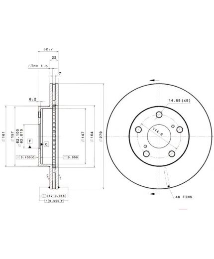 BREMBO Тормозной диск передний