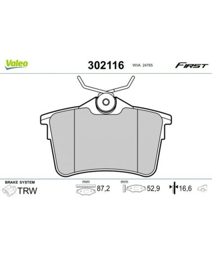 Valeo Колодки дисковые задние