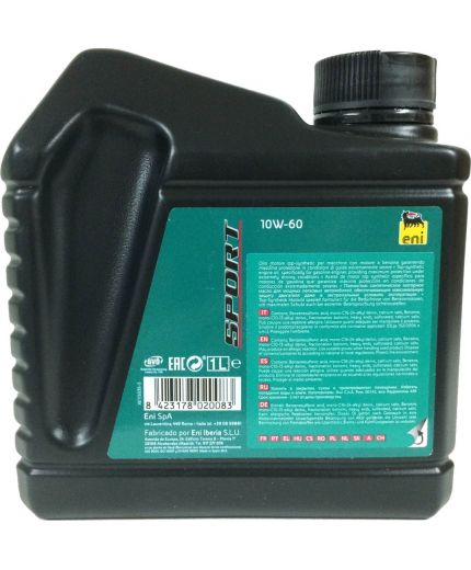 Моторное масло ENI SPORT 10W-60 1л Фото 2