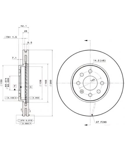 BREMBO Тормозной диск Фото 2