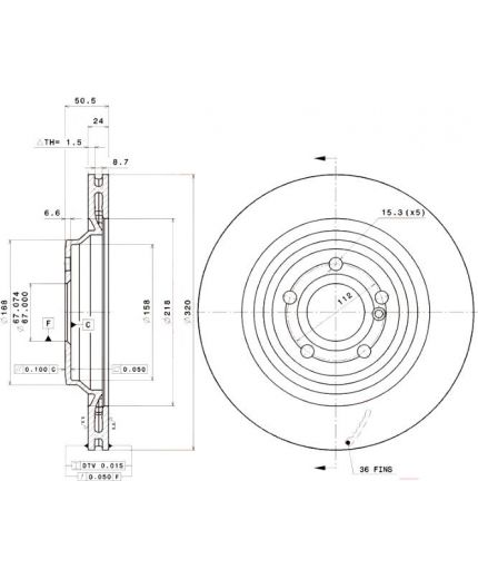 BREMBO Тормозной диск