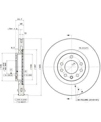 BREMBO Тормозной диск