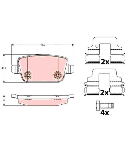 TRW Колодки дисковые задние Фото 3