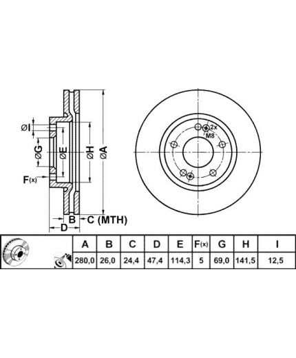 ATE Тормозной диск передний Фото 2