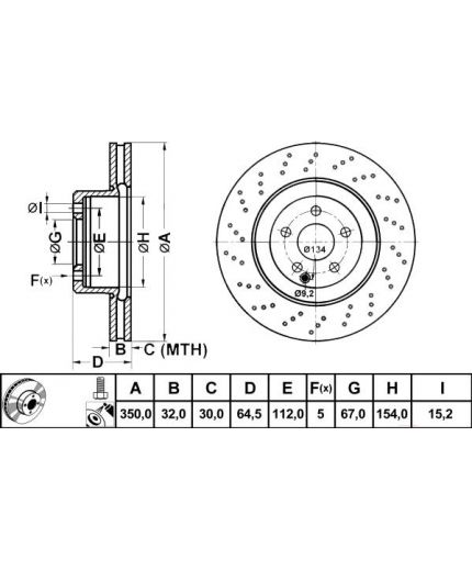 ATE Тормозной диск передний Фото 2