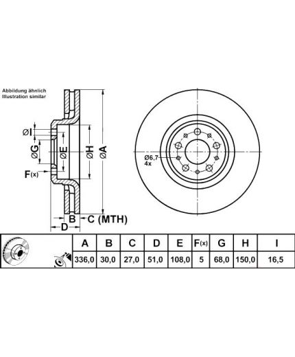 ATE Тормозной диск передний Фото 2